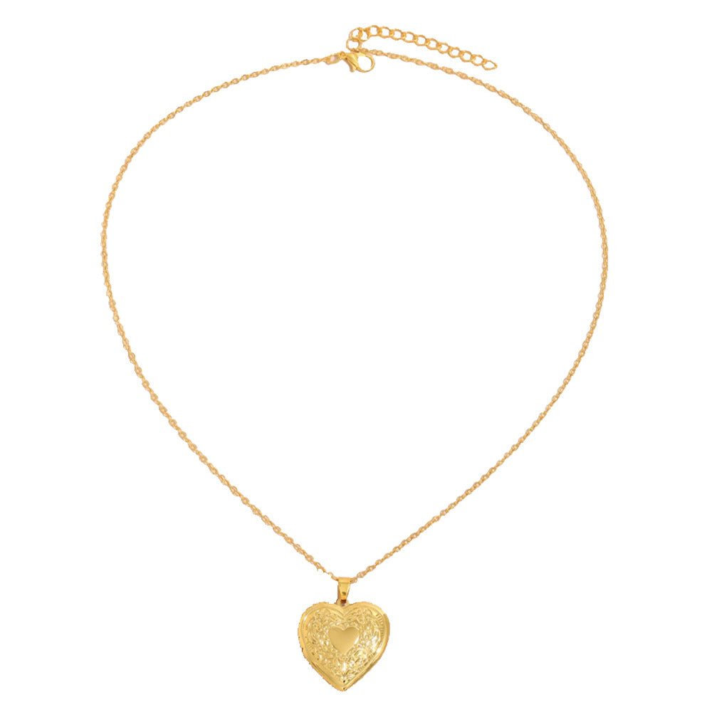 Fashion Heart-shaped Box Metal Mother's Day Necklace