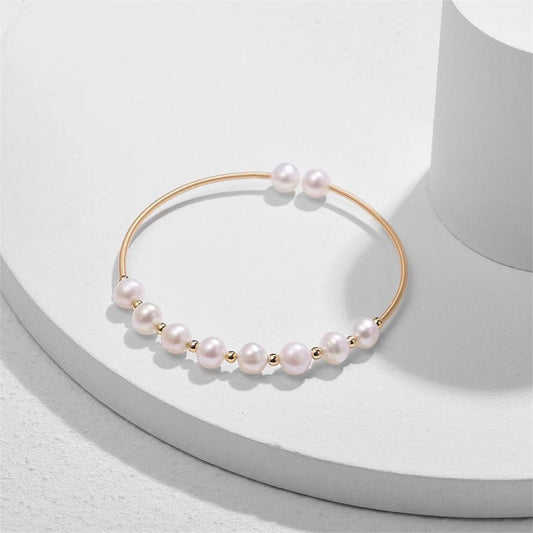 Female Temperament Elastic Gold Injection Open Bracelets