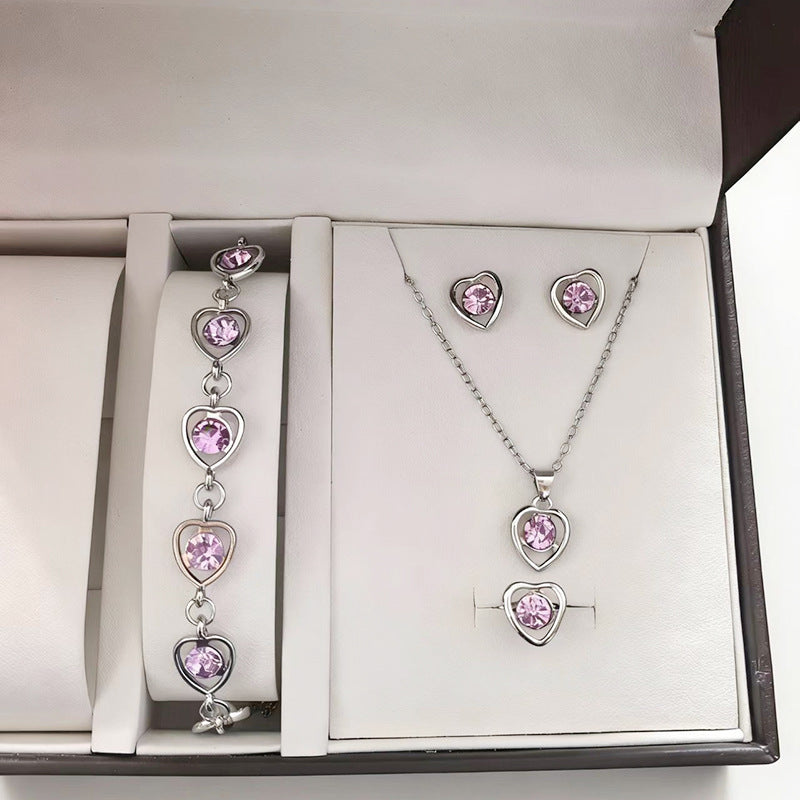 Drip Glazed Exquisite Simple Minority Fashion High-grade Clavicle Chain Elegant Jewelry Set