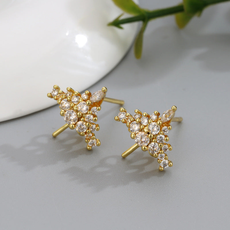 High Sense Ice Queen Diamond Inlaid Crown Ear Suit Female Jewelry Set