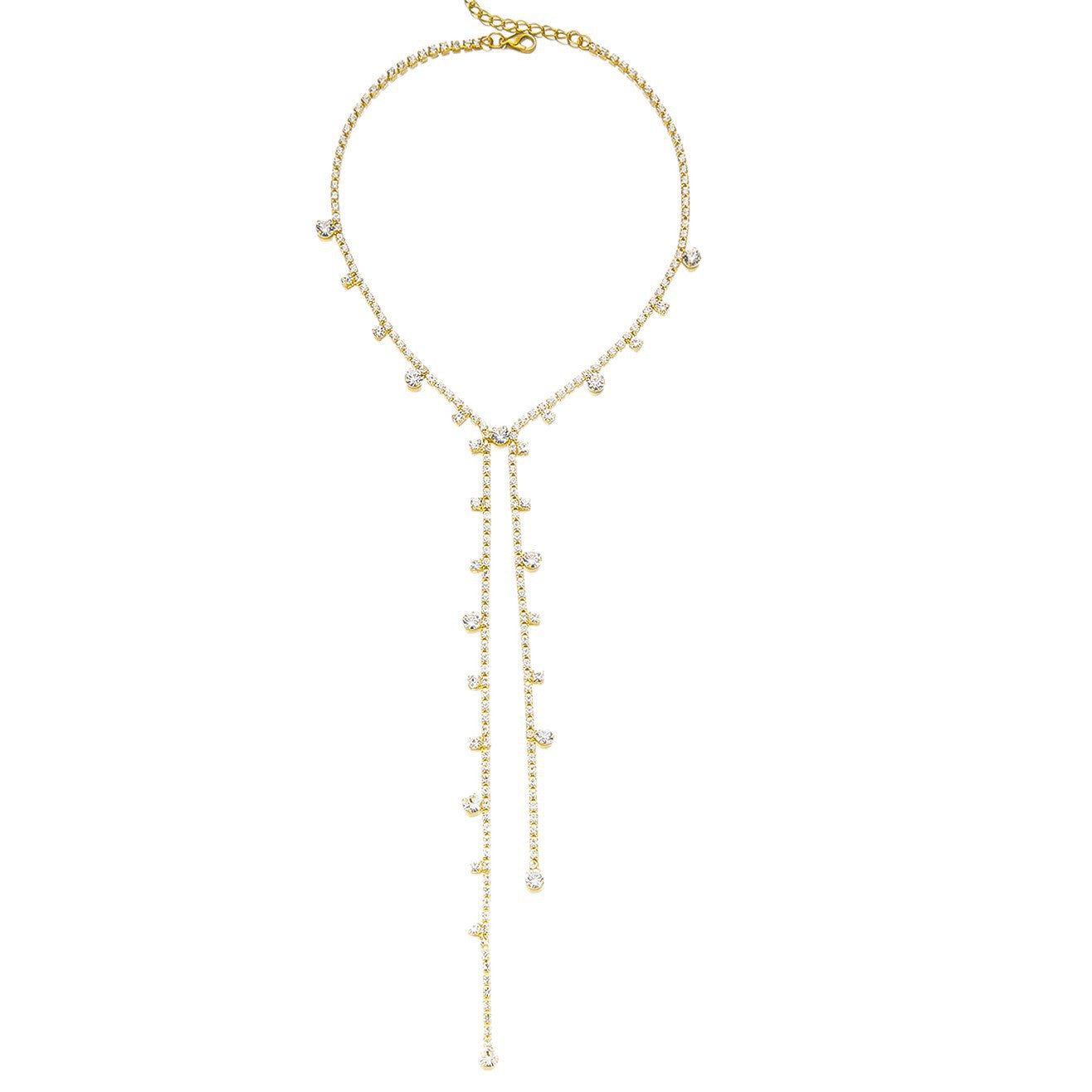Women's Full Diamond Fashion Long Tassel High-grade Necklaces