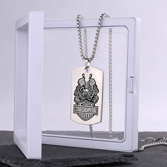 Personality Dog Tag Pendant Design Sense Retro Titanium Necklaces