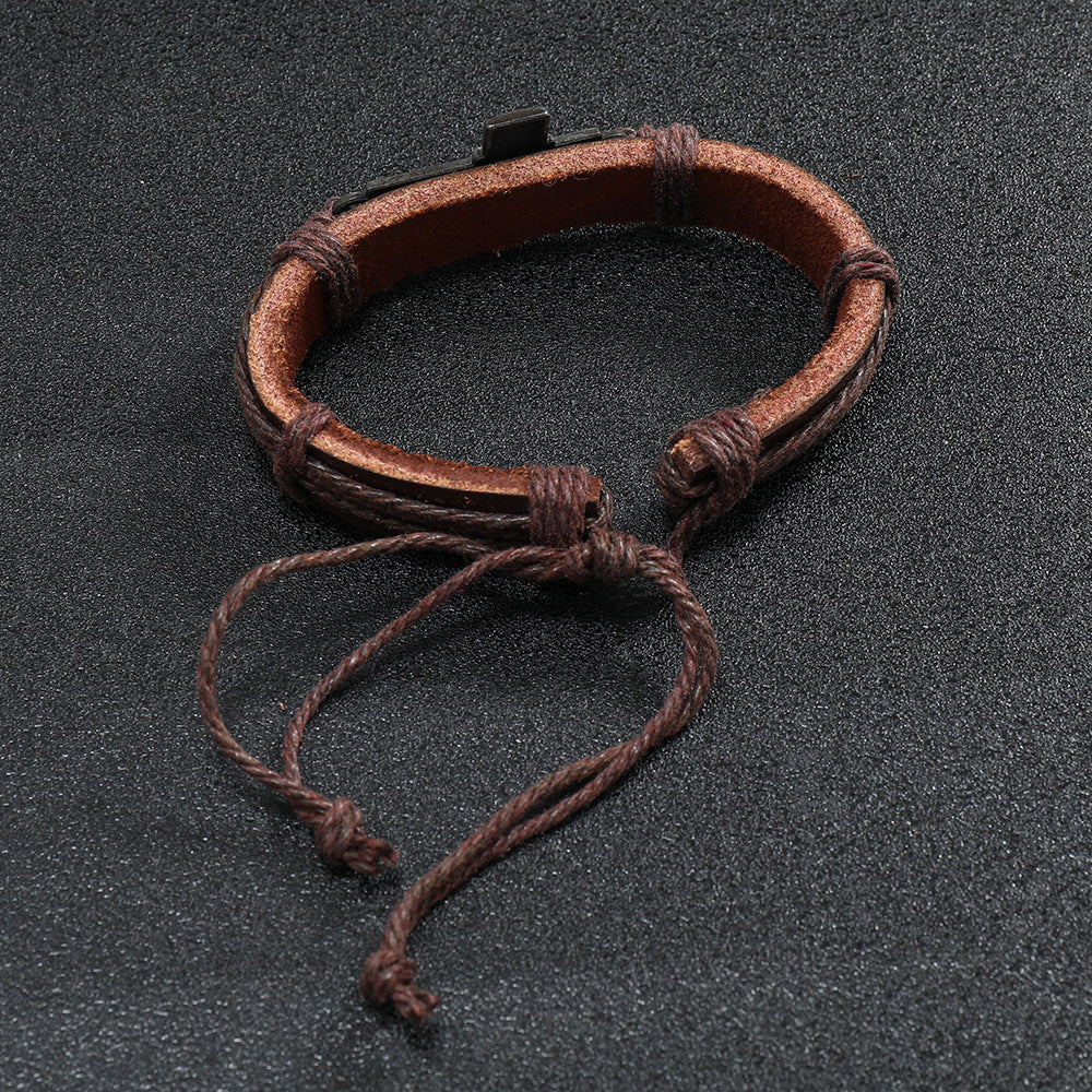 Men's Ornament Personality Handmade Braided Leather Simple Bracelets