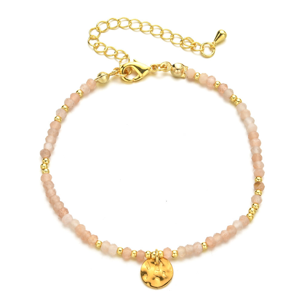 Natural Stone Beaded Ethnic Style Stainless Steel Bracelet