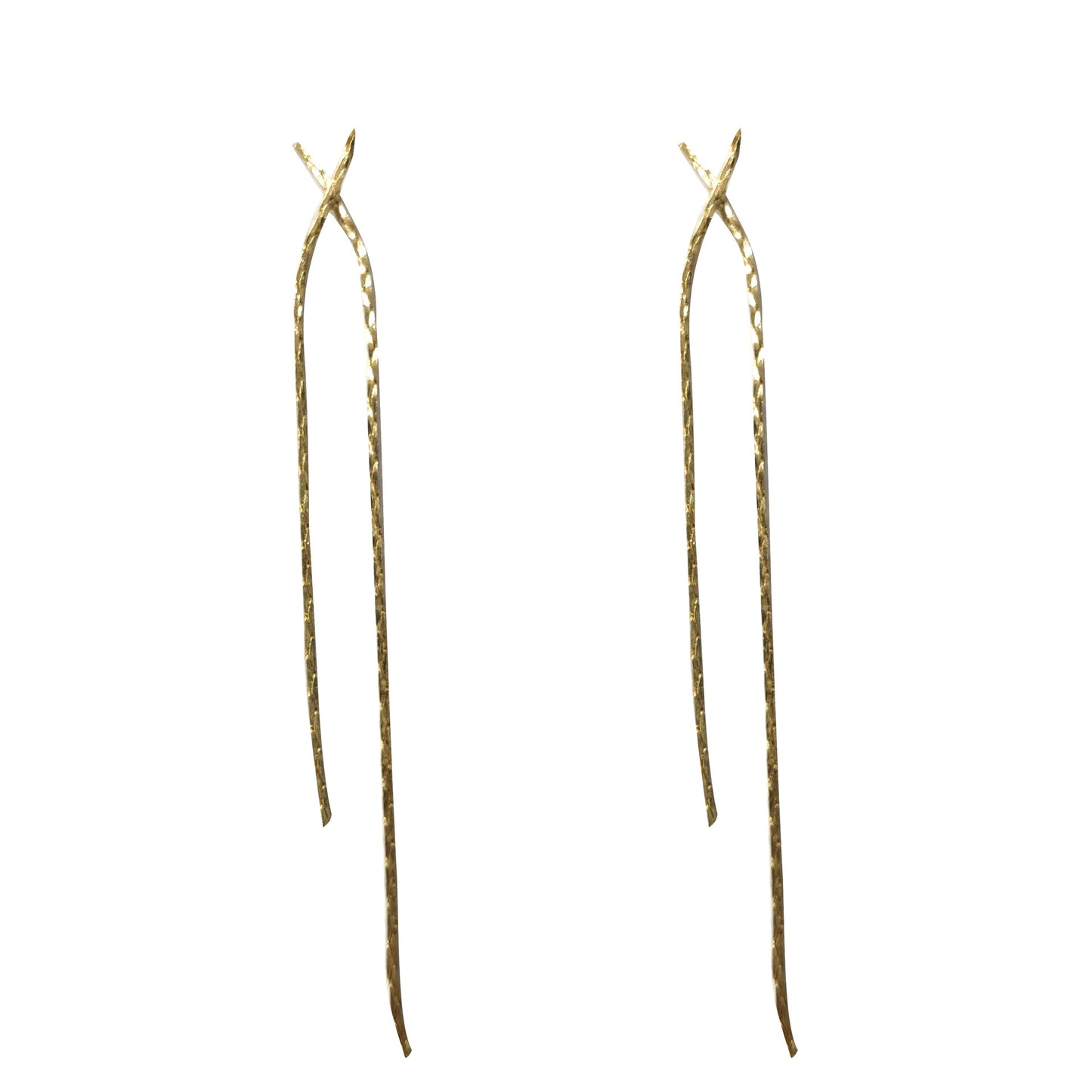 Women's Sier Needle Tassel Cross Graceful Geometric Earrings