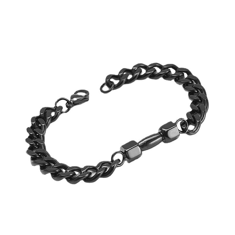 Men's Dumbbell Titanium Steel Retro Hip Hop Bracelets