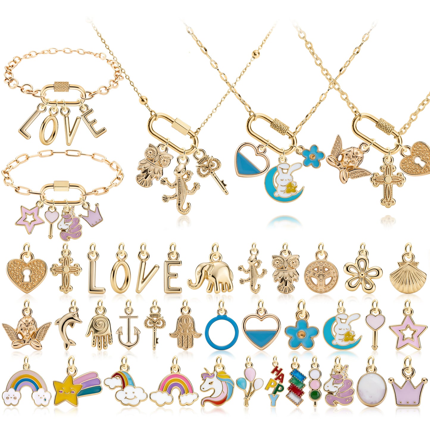 Women's Fashion Colored Loving Heart Drip Jewelry Set