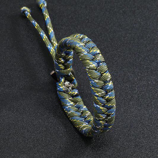 Cordon et bracelets de parachute de camouflage extérieur tissés à la main pour femmes et hommes