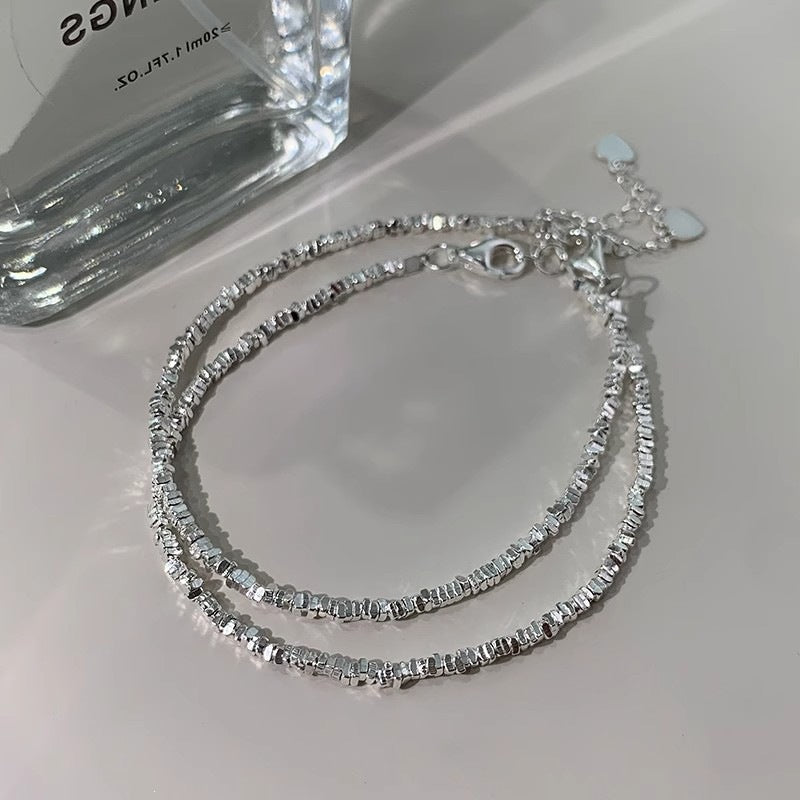 Women's Sterling Sier Broken Light Luxury Design Small Pieces Bracelet