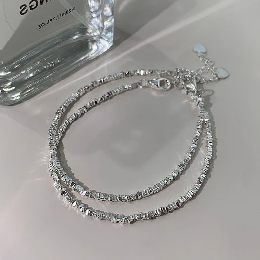 Women's Sterling Sier Broken Light Luxury Design Small Pieces Bracelet