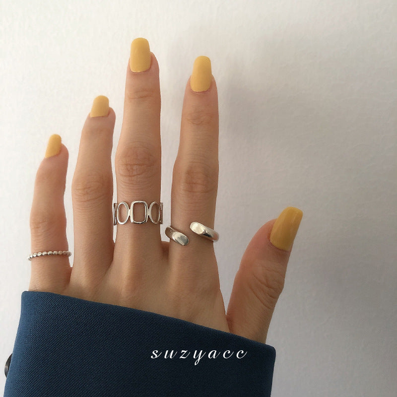 Finger Niche Chain Stitching Geometric Female Fashion Ring
