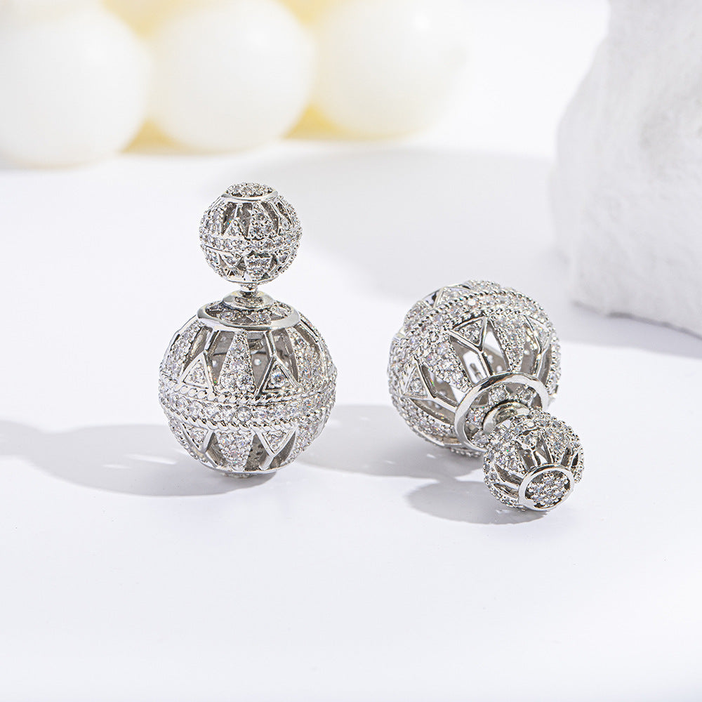 Design High Sense Engagement Banquet Wear Holiday Gift Hollow Earrings