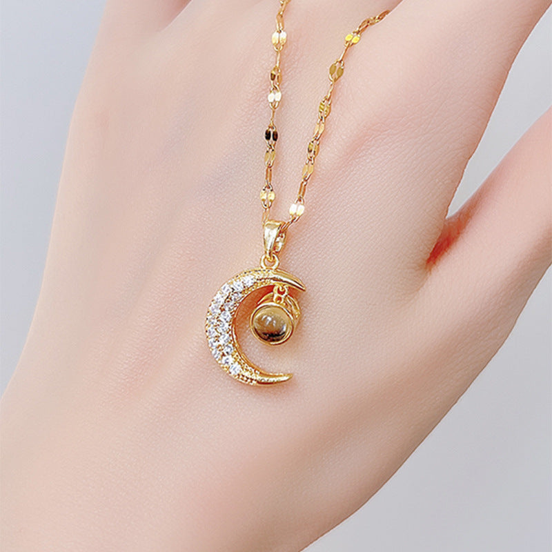 Languages Say Love You Female Light Luxury Minority Design Pure Necklaces