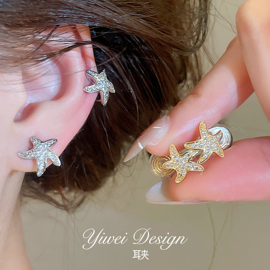 Real Gold Electroplated Zircon Bone Female Niche Ear Clip