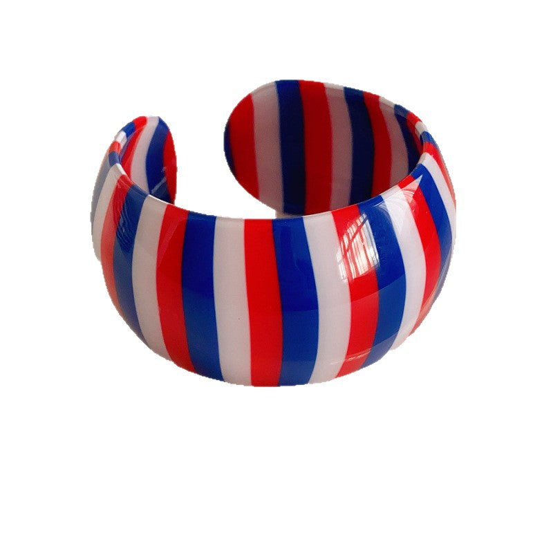 Vacation Style Acrylic Round Open-ended Fresh Sweet Niche Bracelet