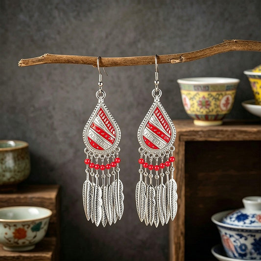 Bohemian Tassel Water Drop Summer Vacation Style Dopamine Earrings