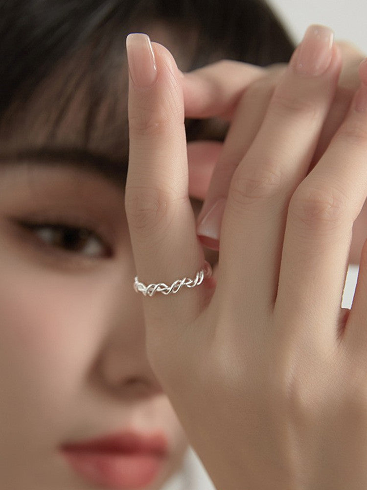 Sier Plated Female Design Style Simple Rings