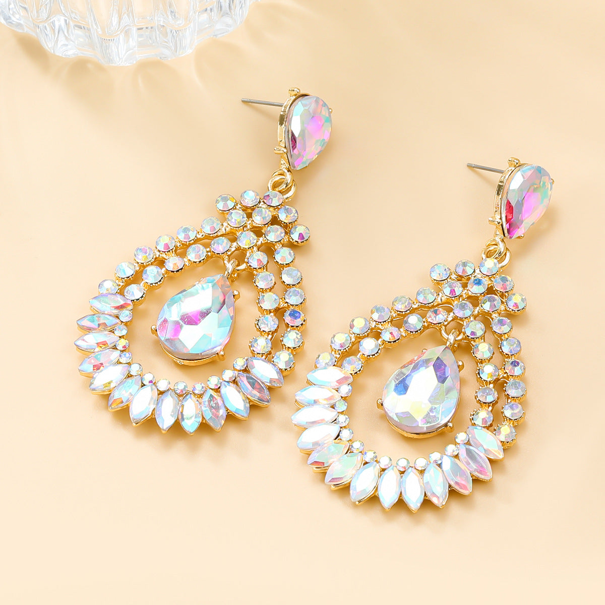 Women's Colorful Crystals Drop-shaped For Splendid Diamond Earrings