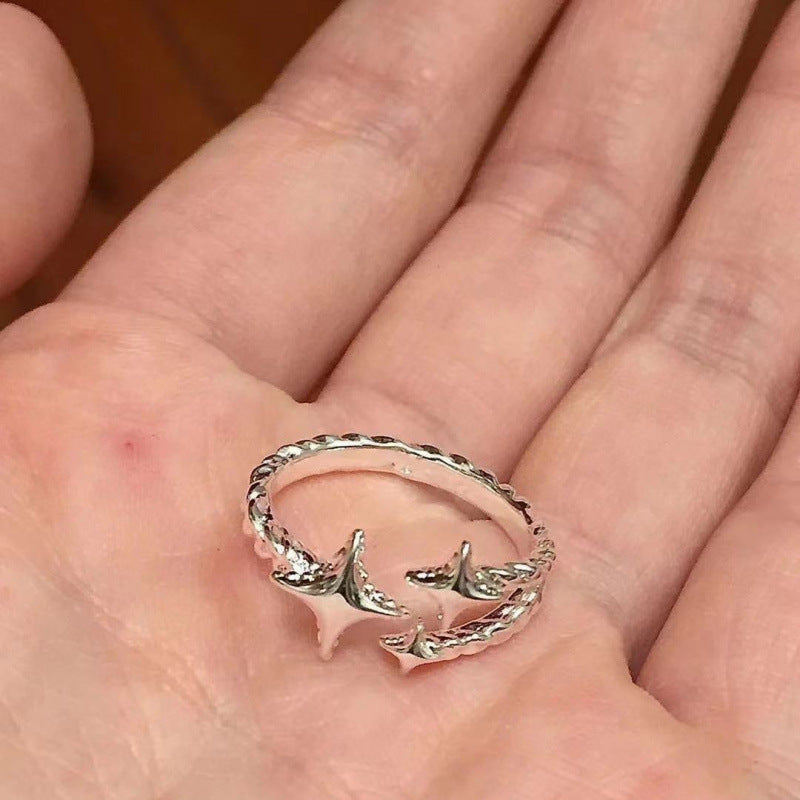 Hollow Stars Female Design Index Finger Sweet Ring