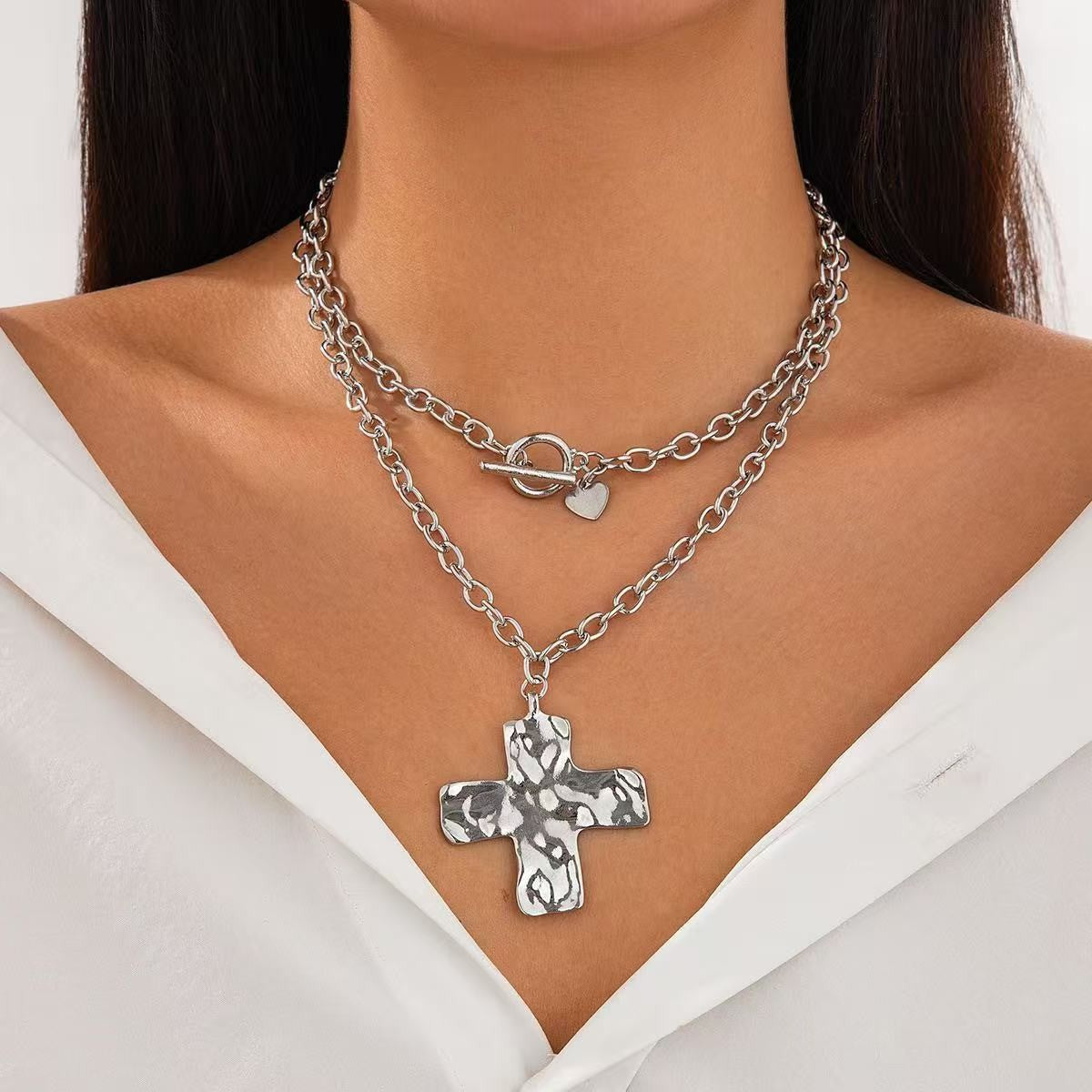 Creative Exaggerated Personalized Cross Geometric Metal Earrings