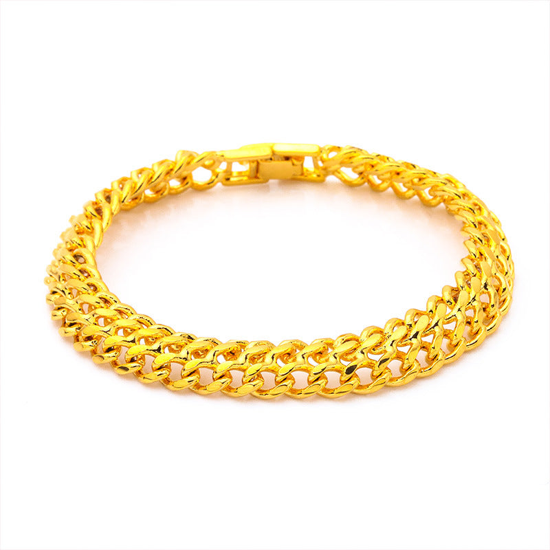 Women's & Men's & Centipede Brass Gold-plated Tank Flat Horsewhip Vietnam Bracelets