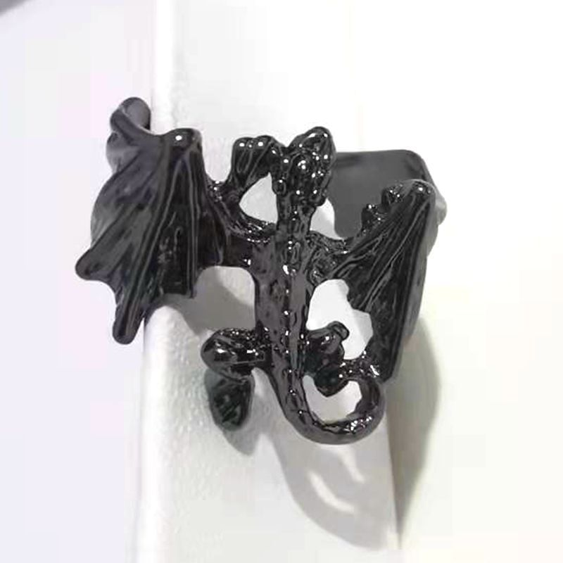 Fashion Punk Bat Couple Adjustable Lizard Ring