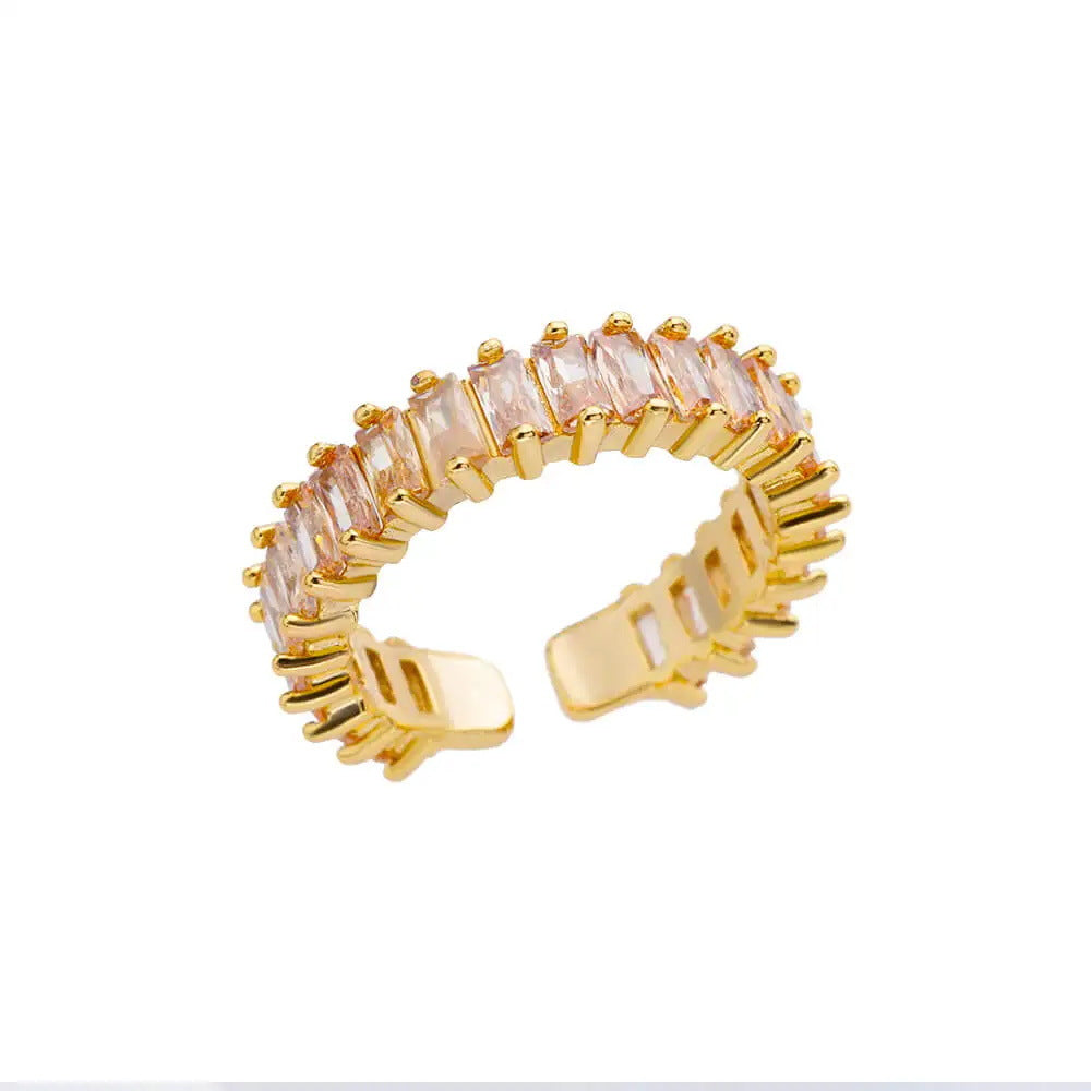 Women's Geometric Color Zircon Gold Personalized Simple Ring