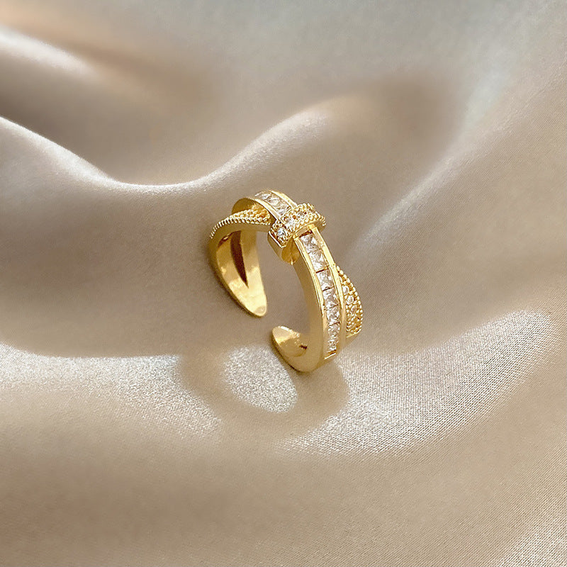 Zircon Cross Female Fashion Personalized Index Finger Trendy Rings