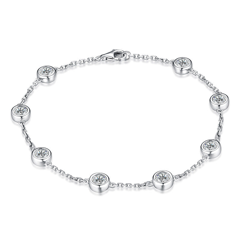 Bracelets en Moissanite à bulles en argent sterling