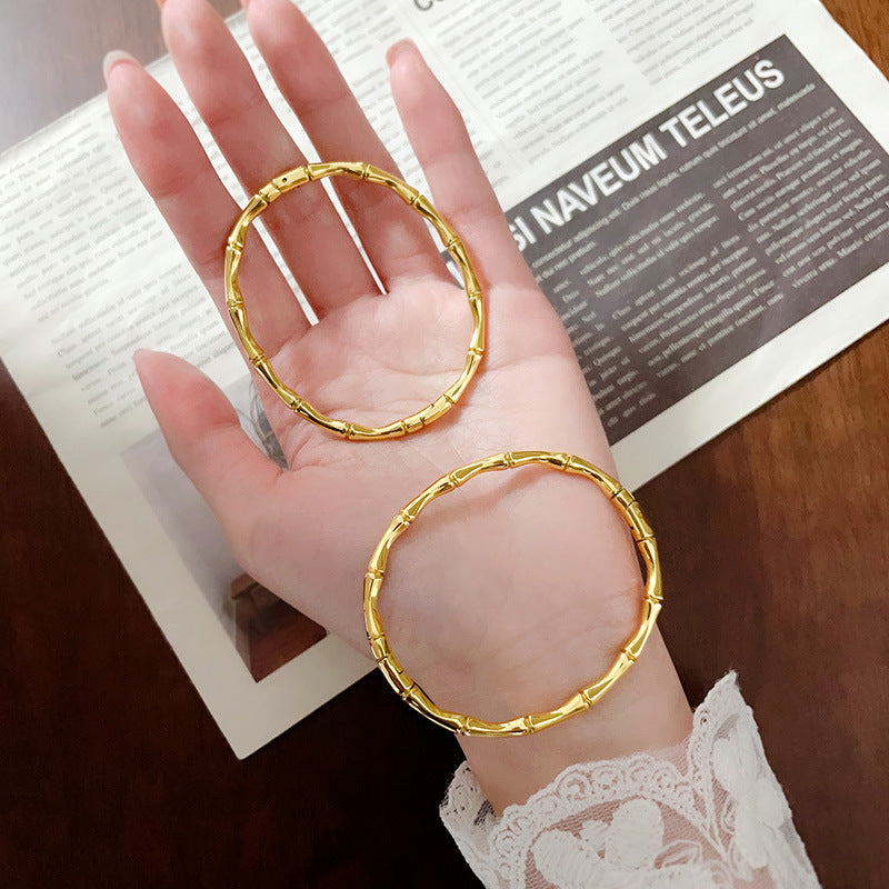 Solid Gold Light Luxury Niche Exquisite Open Titanium Steel Get Bracelet