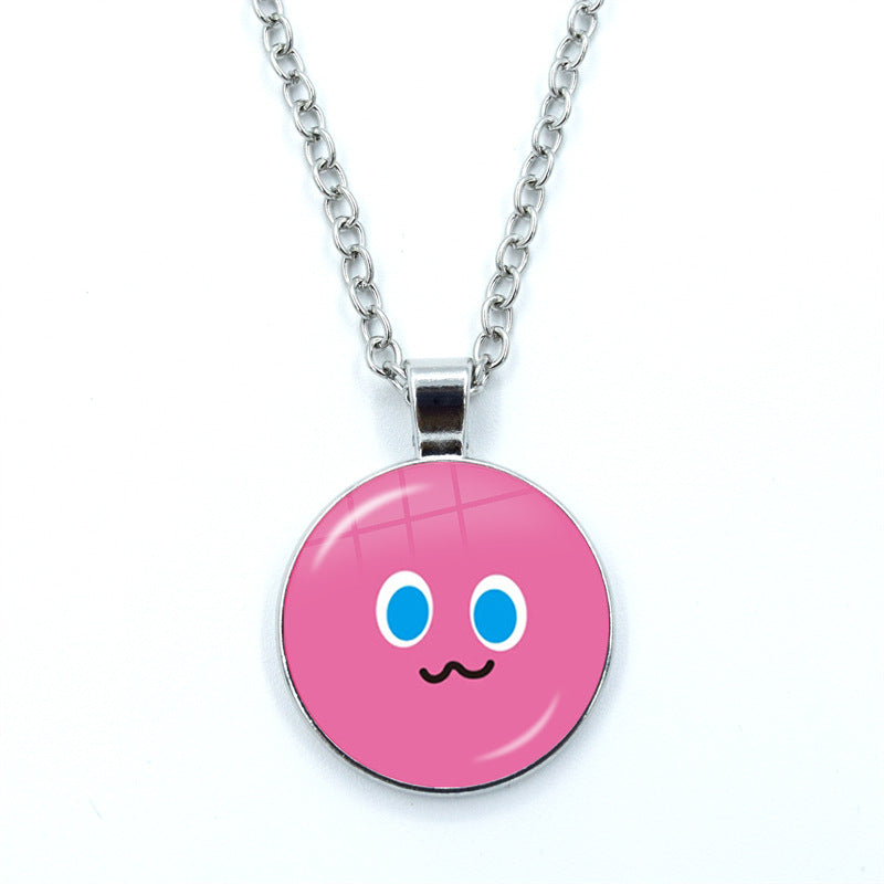 May Day Facial Expression Package Balls Time Gem Cabochon Sweater Necklace