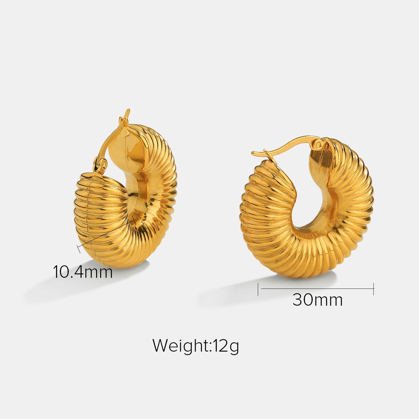 Women's Claw Bag Gold Plated Stainless Steel Ring-shaped Earrings