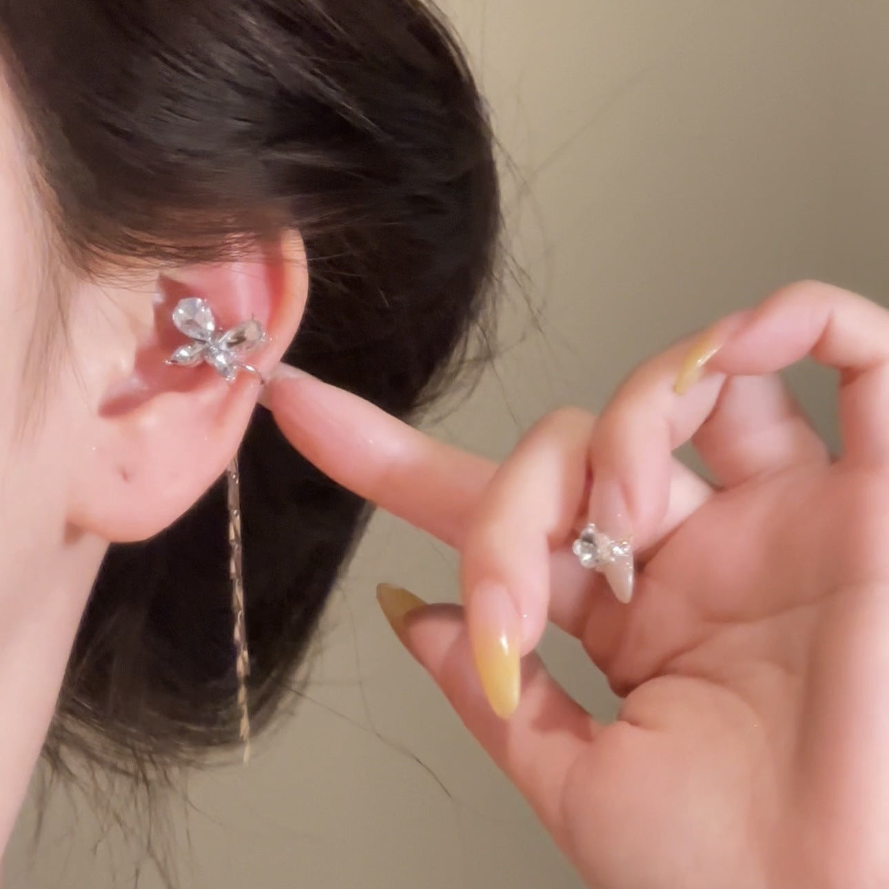 Women's Copper Alloy Fashion Sparking Zirconium Butterfly Earrings