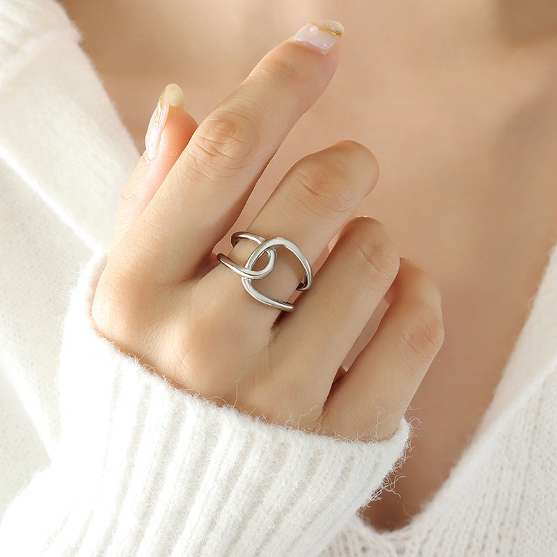 Chain Twist Open Gifts Index Finger Titanium Ring