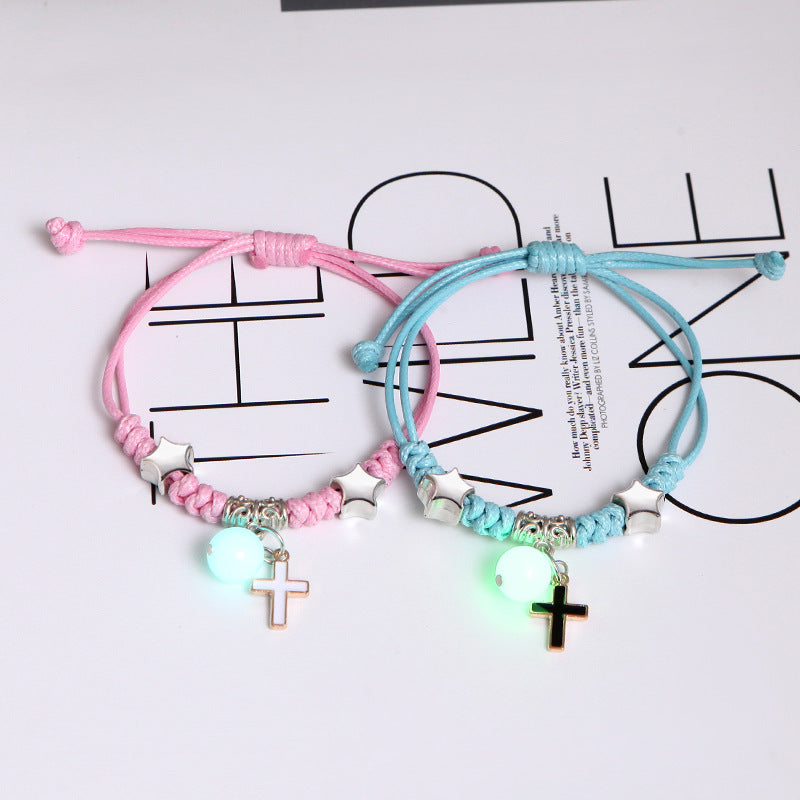 Deux bracelets de style coréen pour copines avec cœur mignon