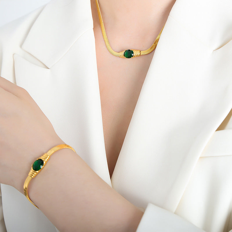 Luxury Fashion Glass Stone Zircon Female Niche Bracelets