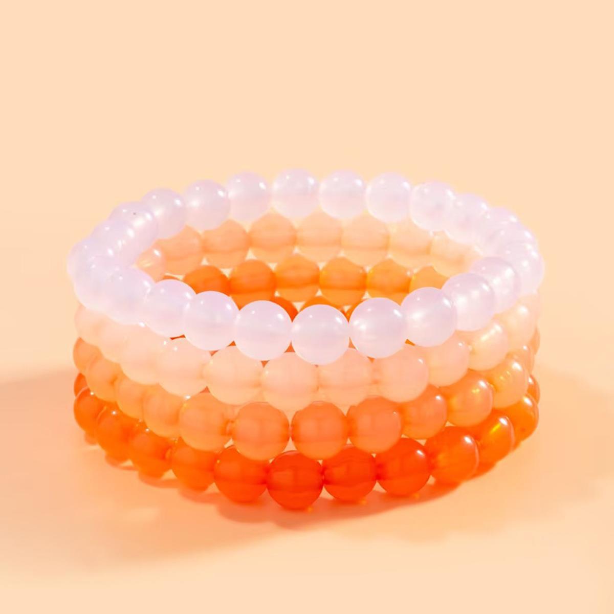 Fashion Simple Gradient Color Acrylic Beaded Bracelets