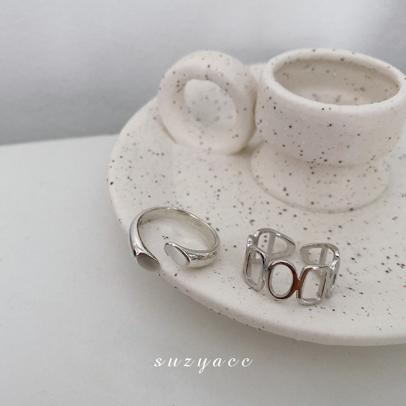 Finger Niche Chain Stitching Geometric Female Fashion Ring