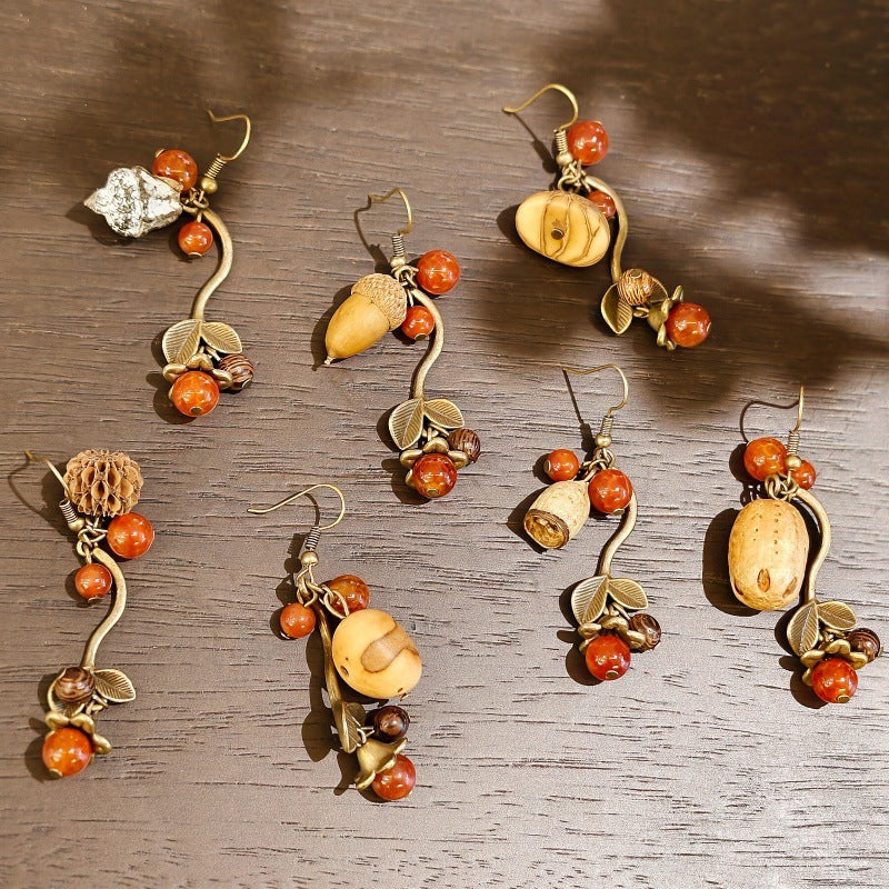 Handmade Plant Fruit Mori Style Chinese Hawthorn Artistic Rings