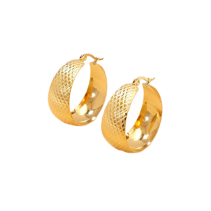 Women's Steel Gold-plated High-grade Exaggerated Geometry Ear Light Earrings
