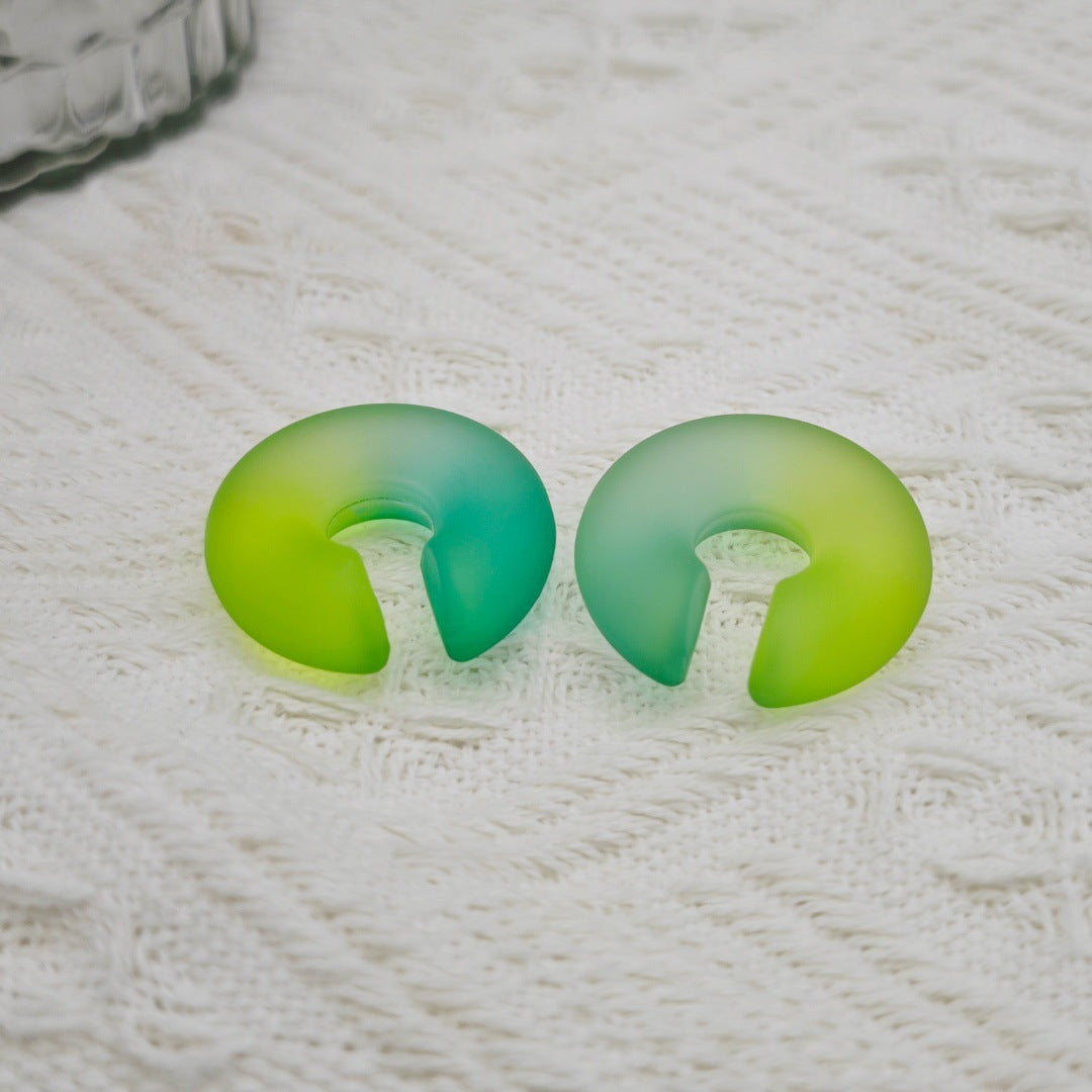 Acrylic Candy Color Matte Simple Design Ear Clip