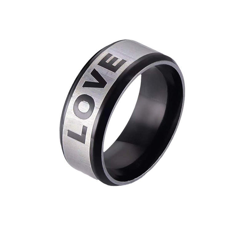 Men's Stainless Steel Cold Trendy Titanium Simple Rings