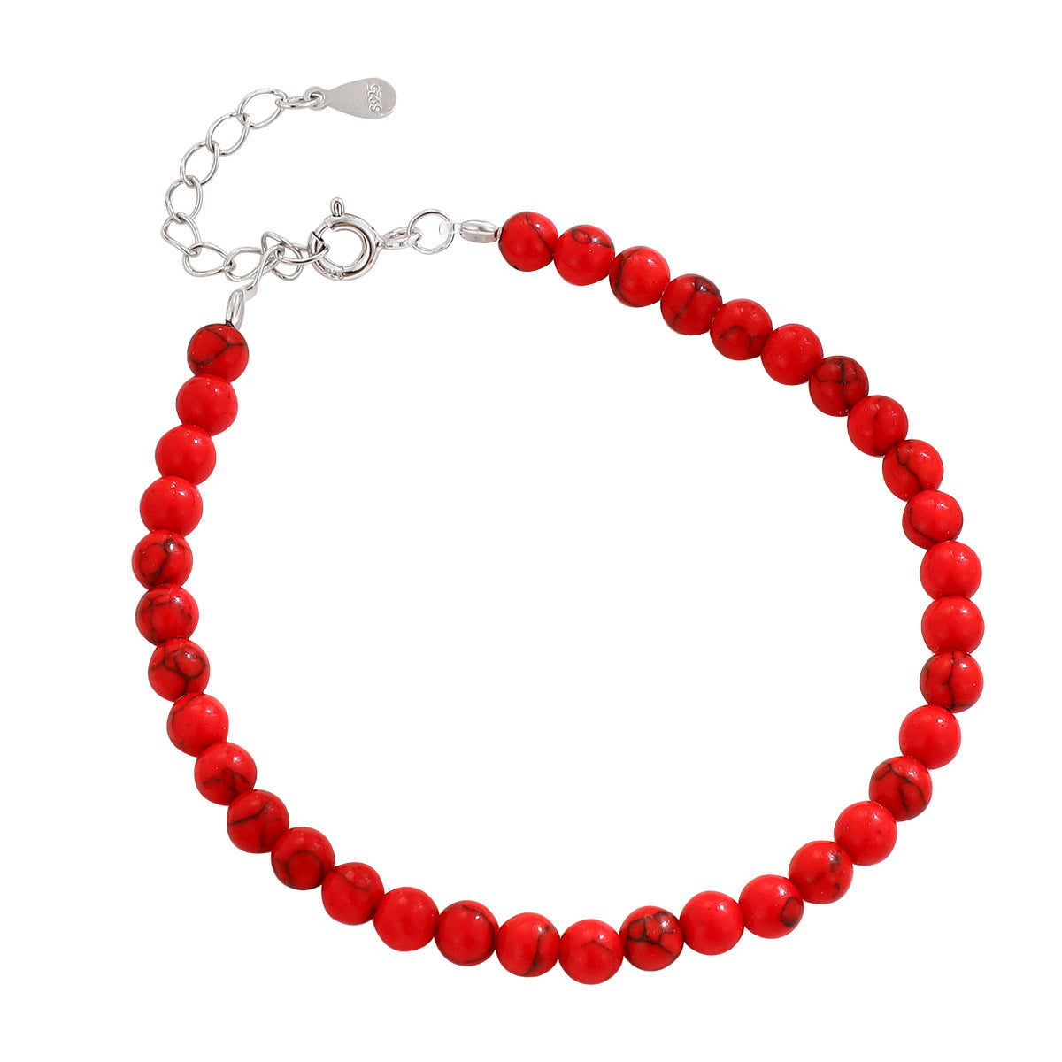 Women's Red Turquoise Sliver Beads Temperamental Minority High-grade Ornament Bracelets