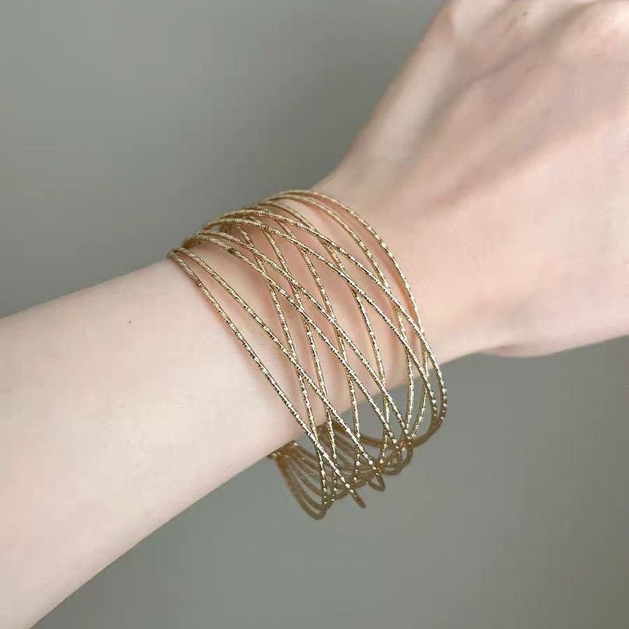 Women's Silk Open-ended Fashion Geometry Pattern Twin Bracelet