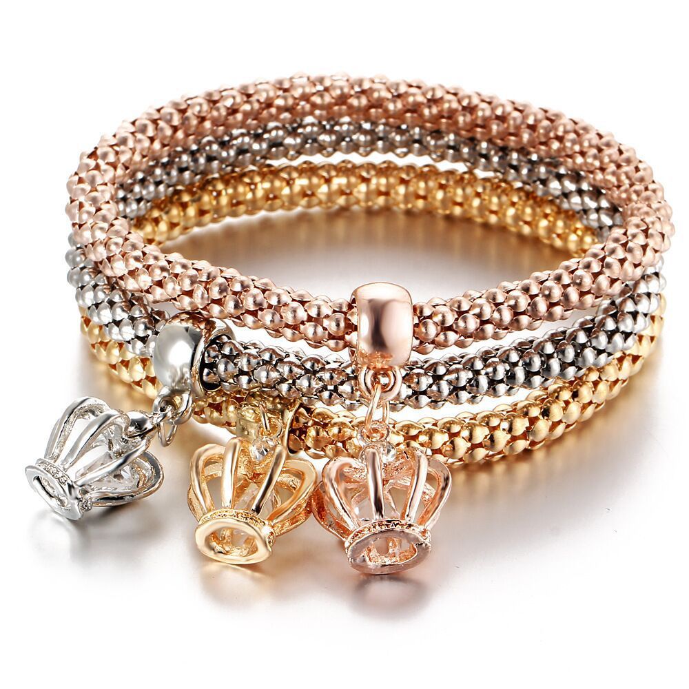 Bracelets papillon en diamant avec chaîne de maïs soufflé extensible pour femmes