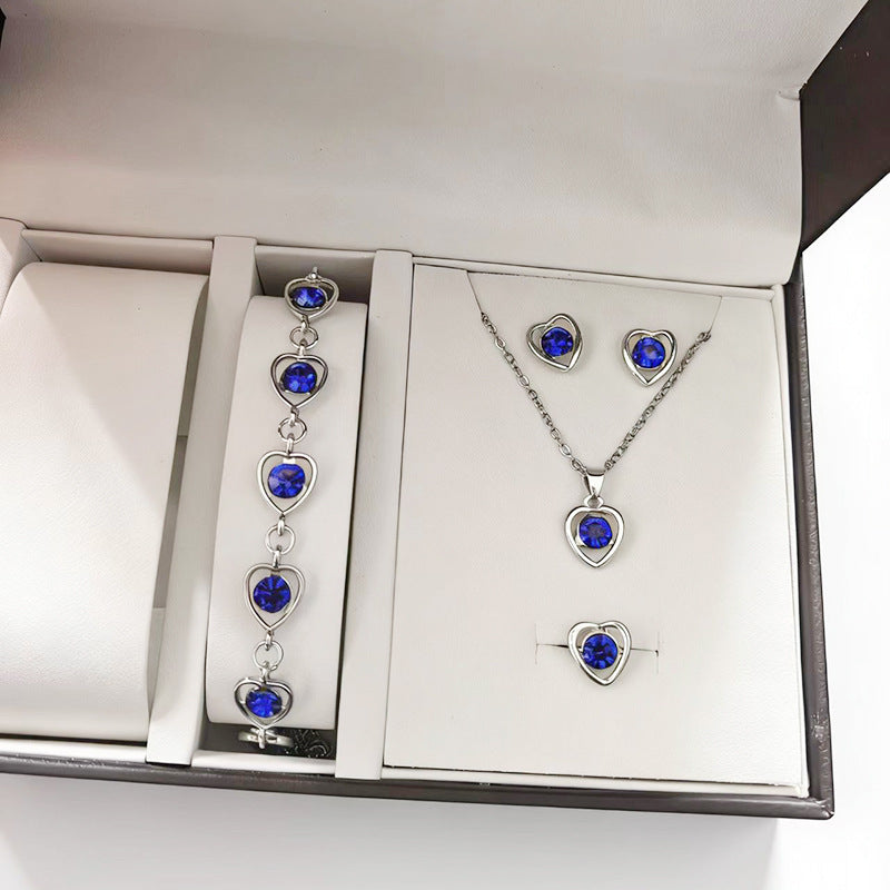 Drip Glazed Exquisite Simple Minority Fashion High-grade Clavicle Chain Elegant Jewelry Set