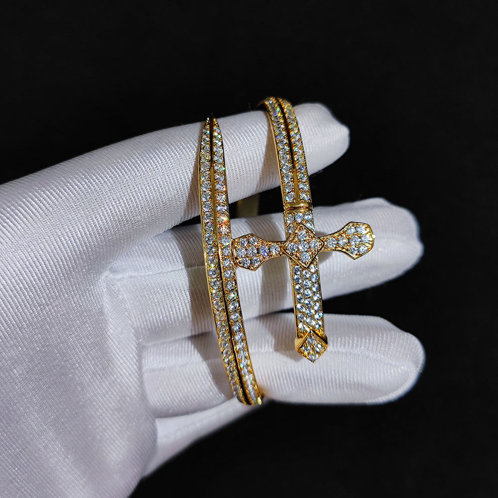 Men's Sword Cross Fashion Personality Zircon High Bracelets