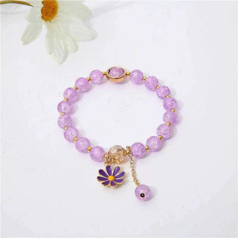 Explosions-Blumen-Kristall, kleines Gänseblümchen, weiblicher koreanischer Schmuck, Sonnenblumen-Armbänder