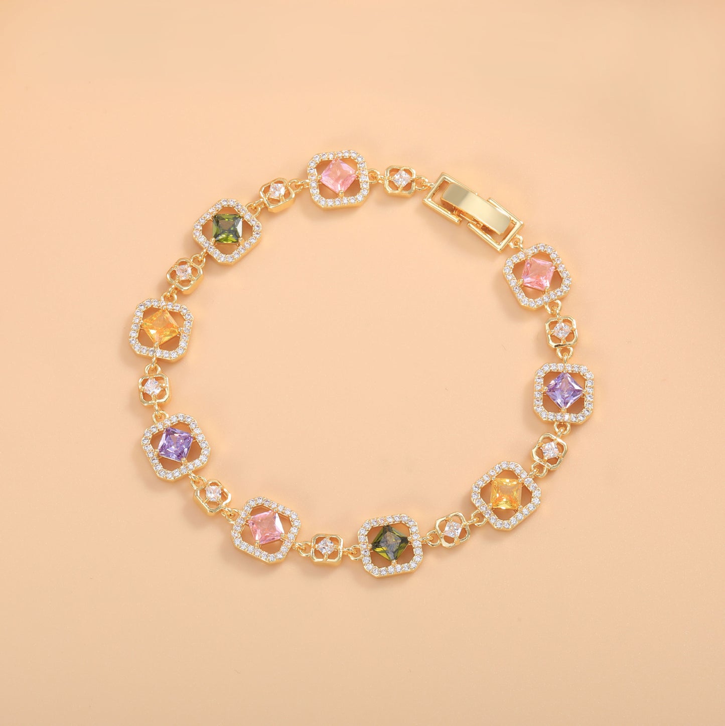 Super Flash Color Zircon Light Luxury Temperament High Bracelets