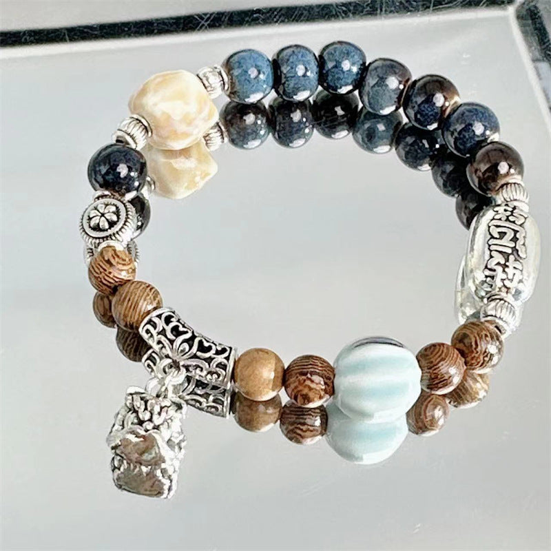 Chinese Style Single Circle Ceramic Female Bracelets